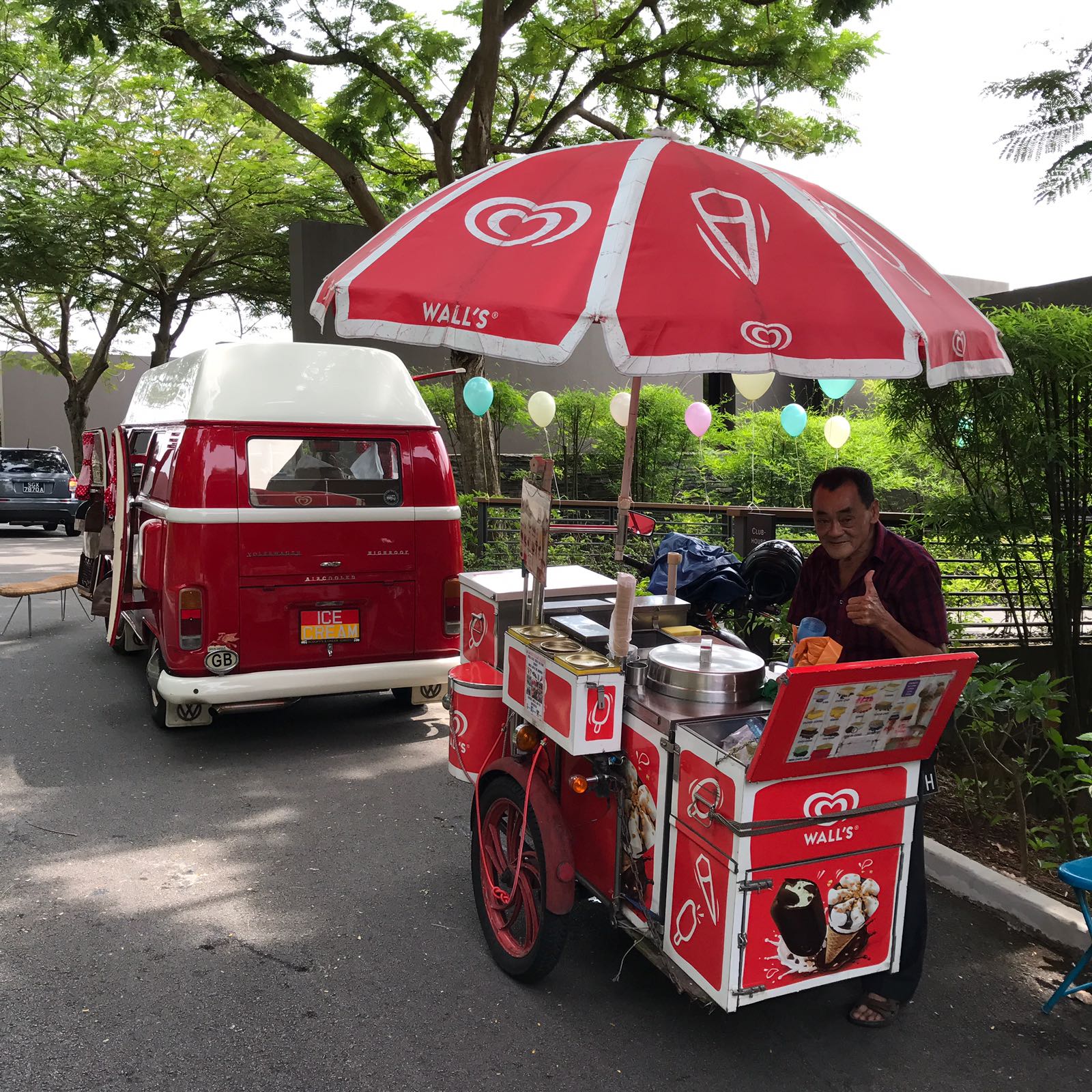 Traditional Ice Cream Carts Ice Cream Uncle Ice Cream Man And Women Singapore 